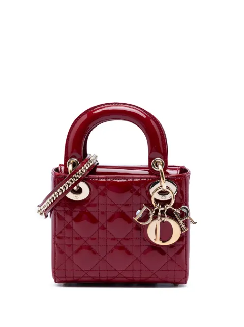 Christian Dior Pre-Owned 2018 Mini Patent Cannage Lady Dior satchel