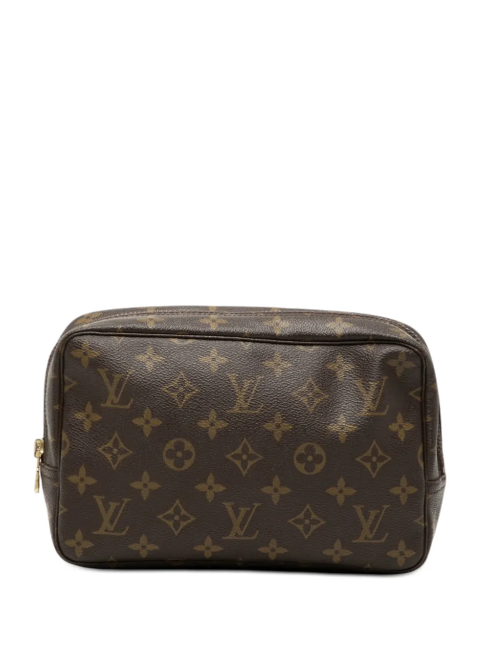 Pre-owned Louis Vuitton 1985 Monogram Trousse Toilette 23 Clutch Bag In Brown