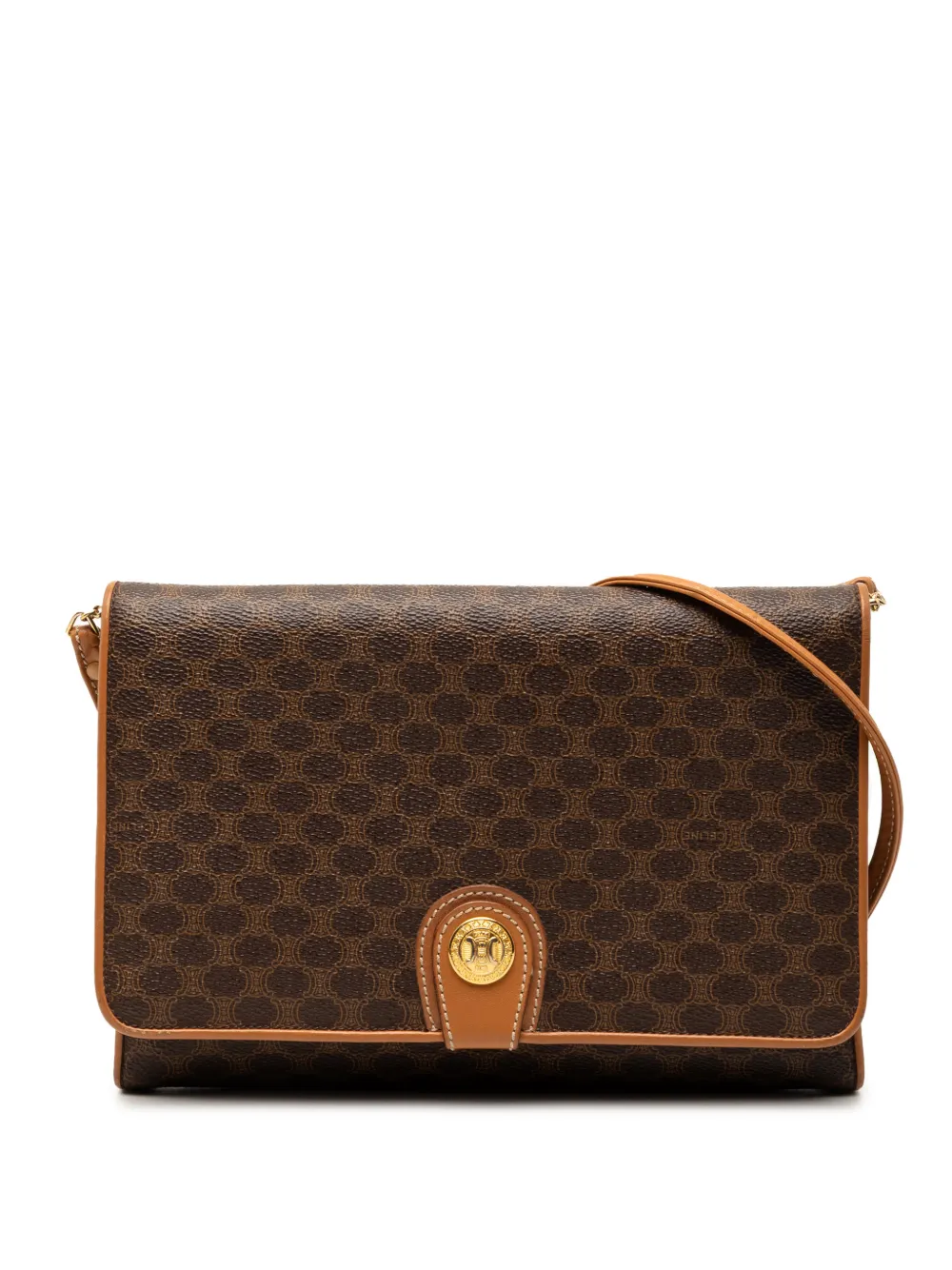 Celine Pre-Owned 2007 Macadam Coated Canvas crossbody bag - Marrone