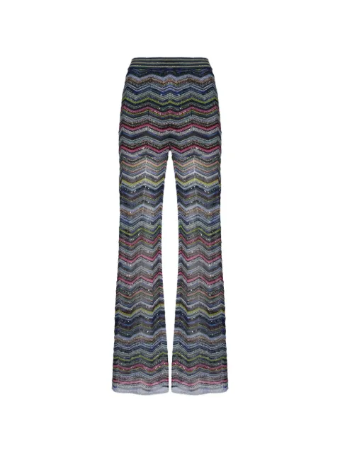 Missoni pantalones palazzo de chevron con lentejuelas