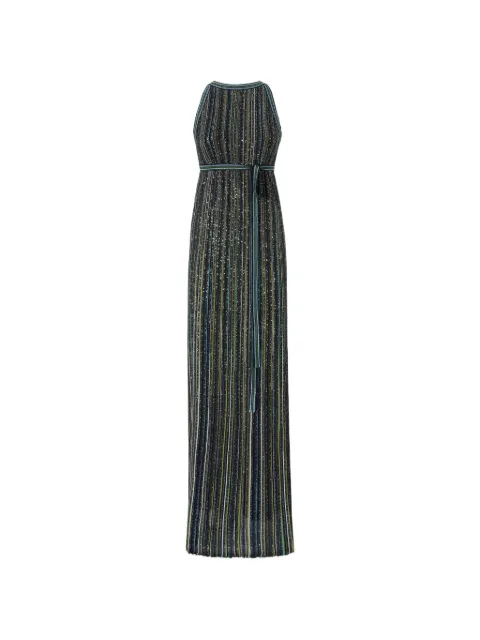 Missoni long striped knit dress with sequins