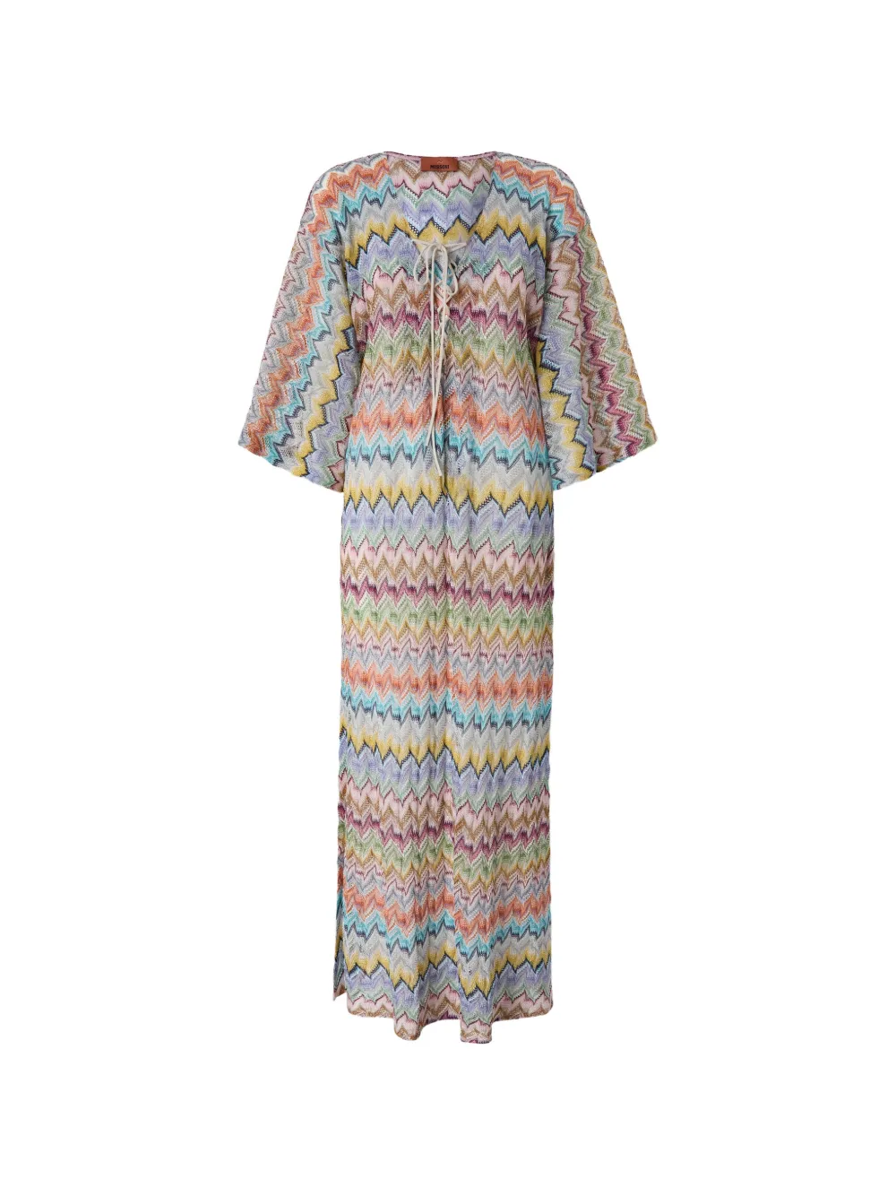 Missoni Zickzackstrick-Strandkleid mit Schnürung - Blau
