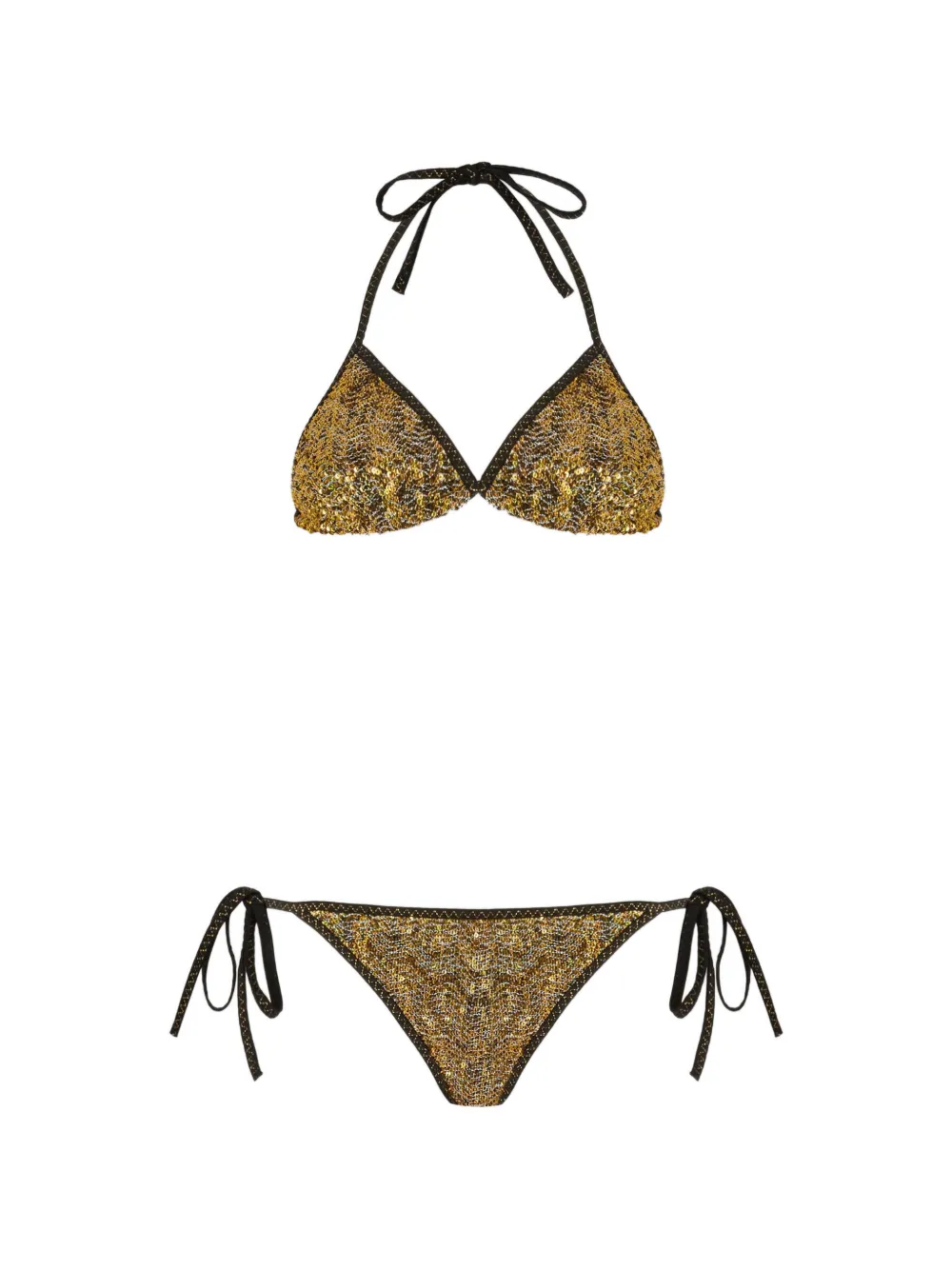 Missoni Chevron-Bikini mit Pailletten - Gold