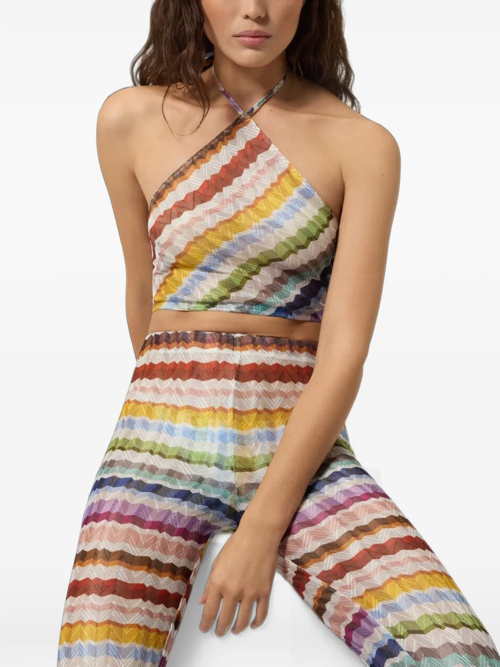 Missoni Haltertop met zigzag patroon Beige