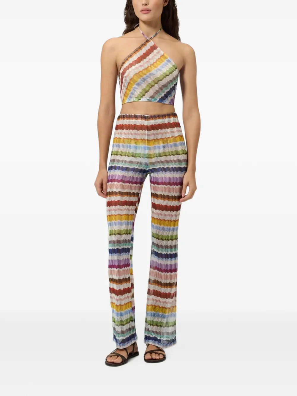 Missoni Haltertop met zigzag patroon Beige