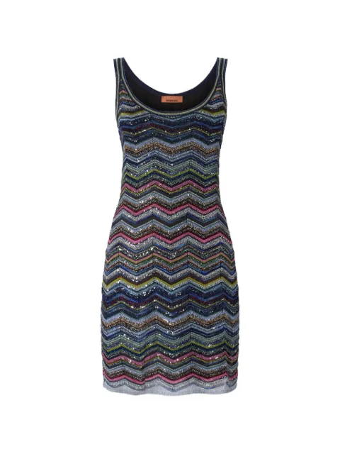 Missoni vestido corto de punto chevron con lentejuelas