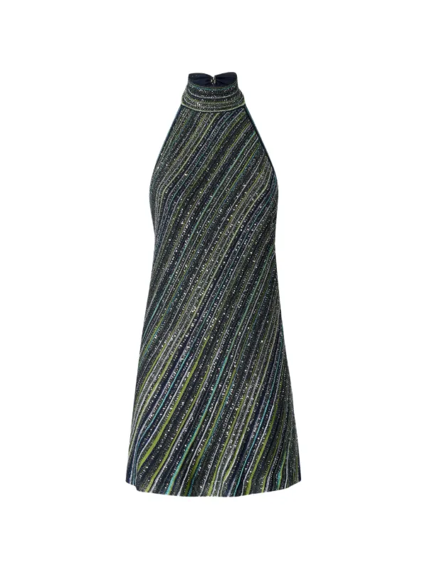 missoni green halter dress Ruffle Hem Dress