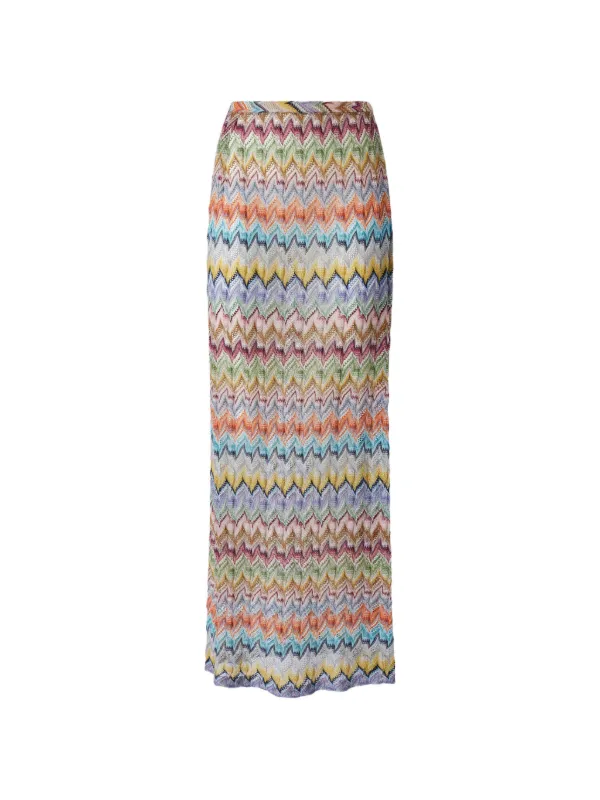 MISSONI マルチカラージグザグロングスカート MISSONI マルチカラージグザグロングスカート Ruched long skirt in