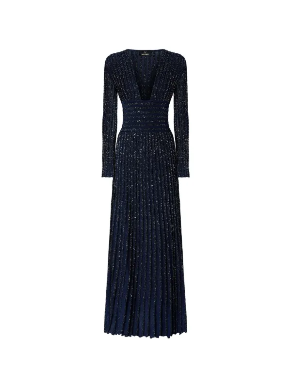 Missoni long-sleeve Deep Neckline Maxi Dress | Blue