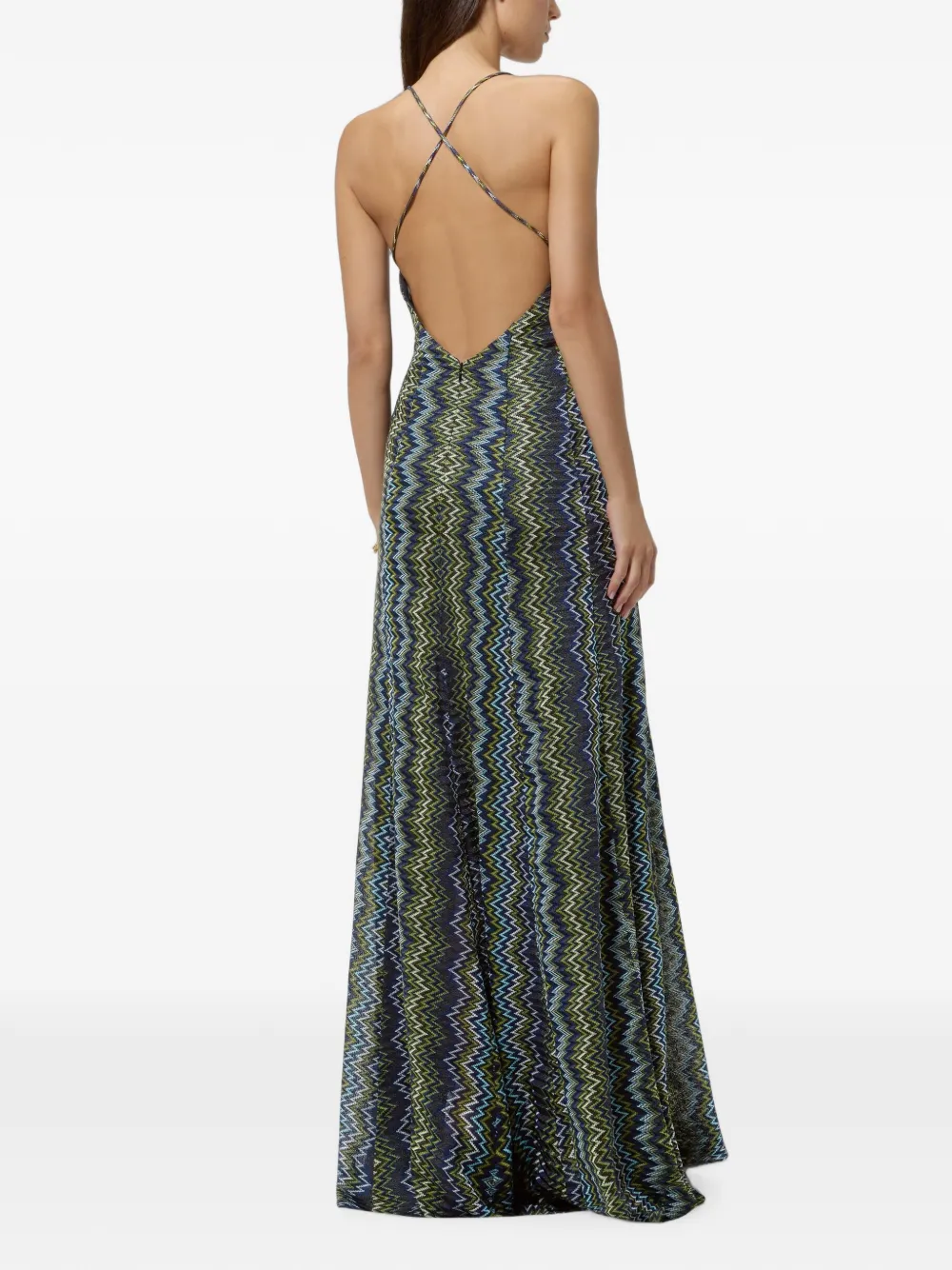 Missoni Lange viscose jurk met slangen-patroon Blauw