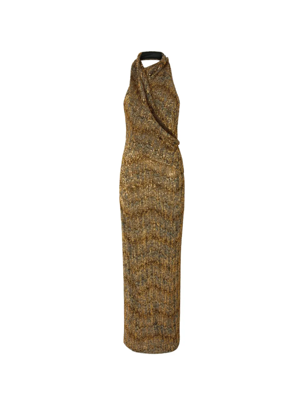 Missoni Iriserende halterjurk met micro-pailletten Goud