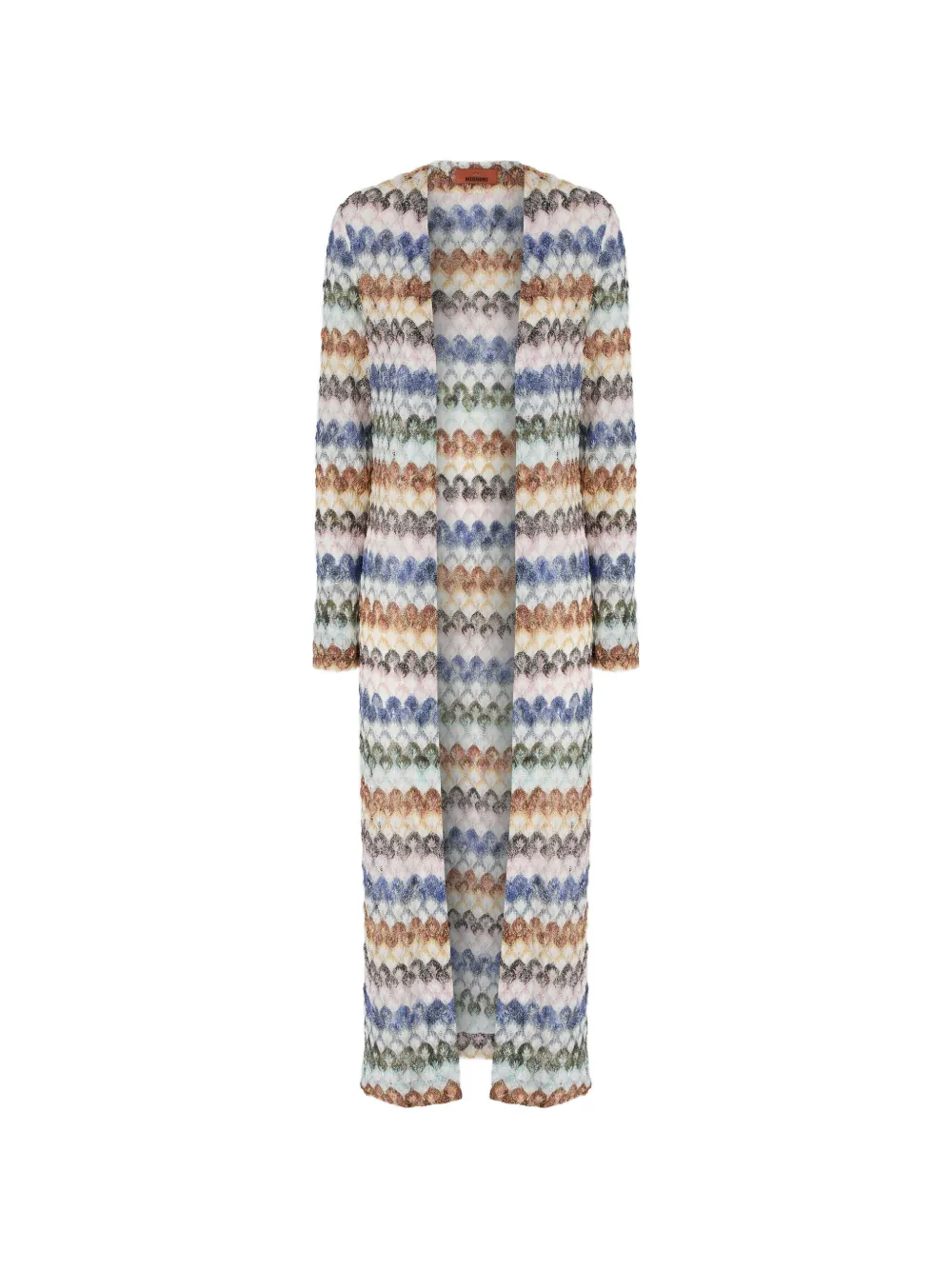 Missoni Cardigan lungo lamé in misto viscosa con motivo a zig zag - Toni neutri