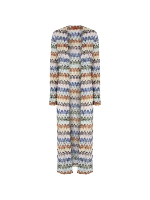 Missoni — long cardigan in viscose-blend Zig Zag lamé