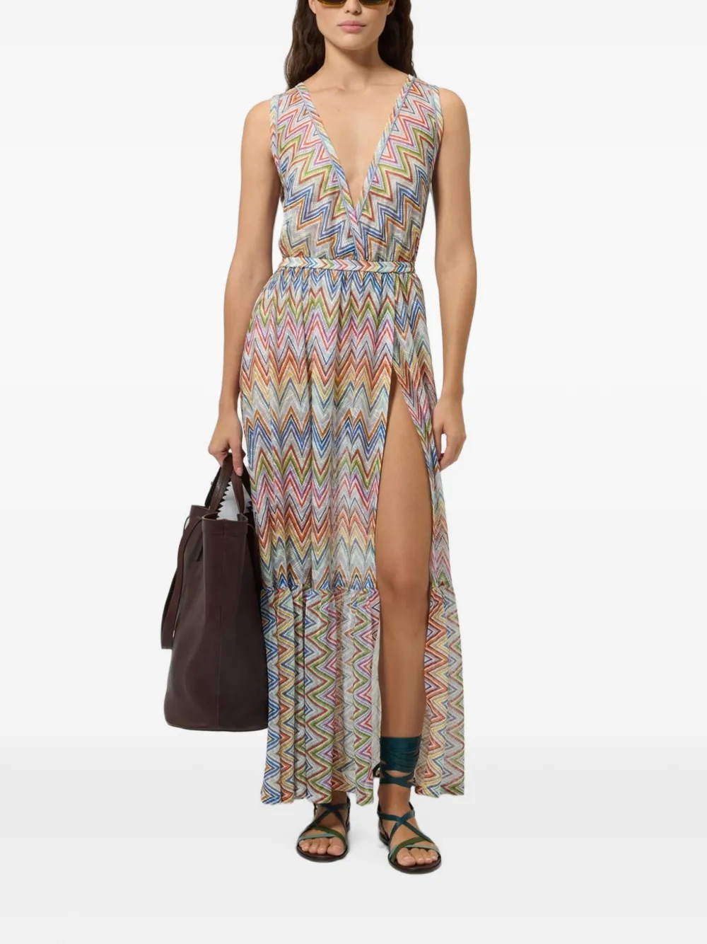 Missoni Strandjurk met zigzag patroon Wit