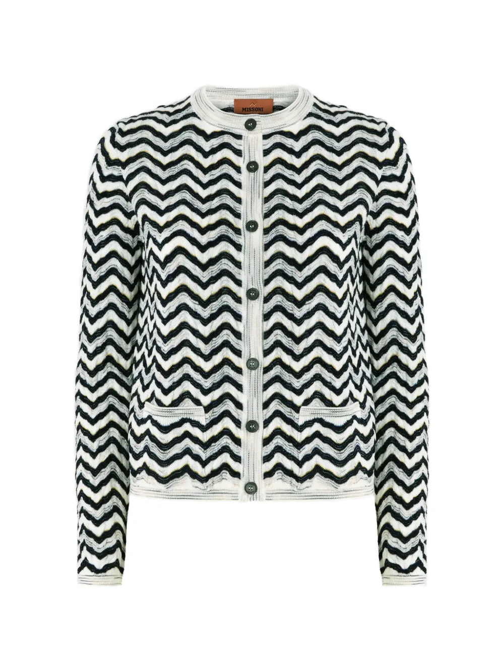 Missoni wave-motif wool and viscose cardigan - Bianco