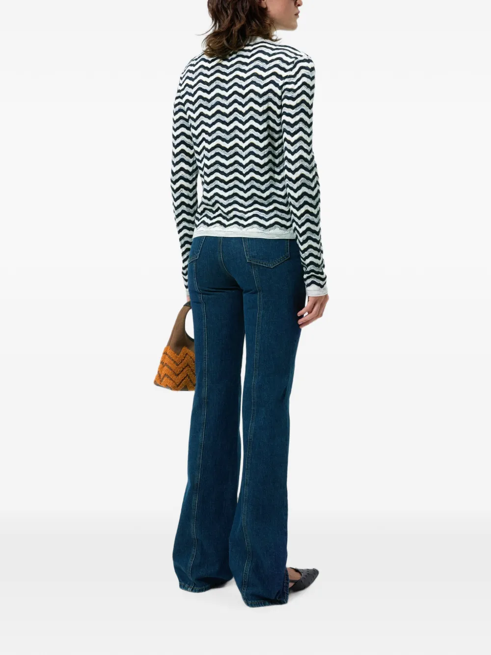 Missoni wave-motif wool and viscose cardigan Wit