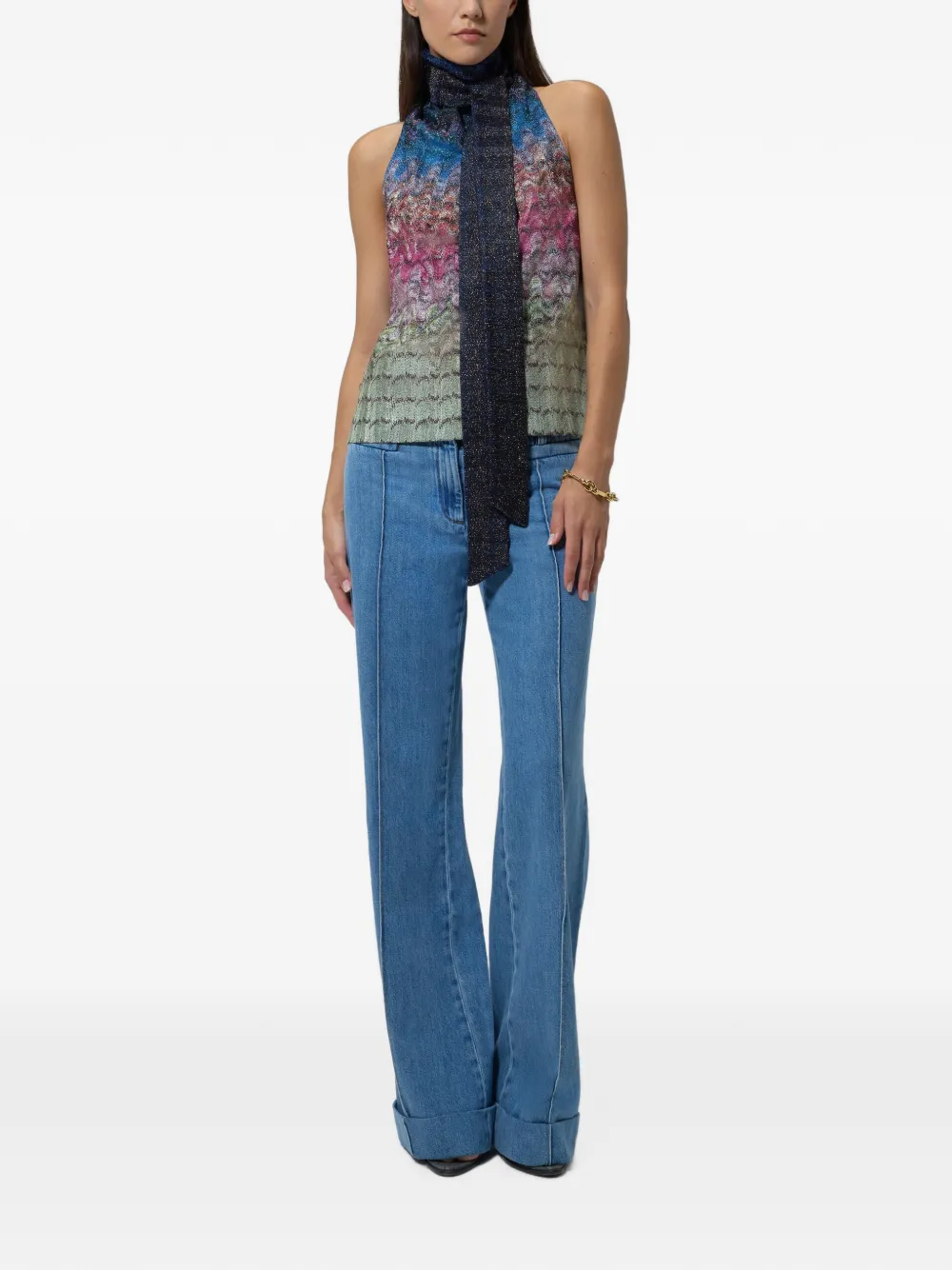 Missoni Top met iriserend caleidoscopisch patroon Blauw