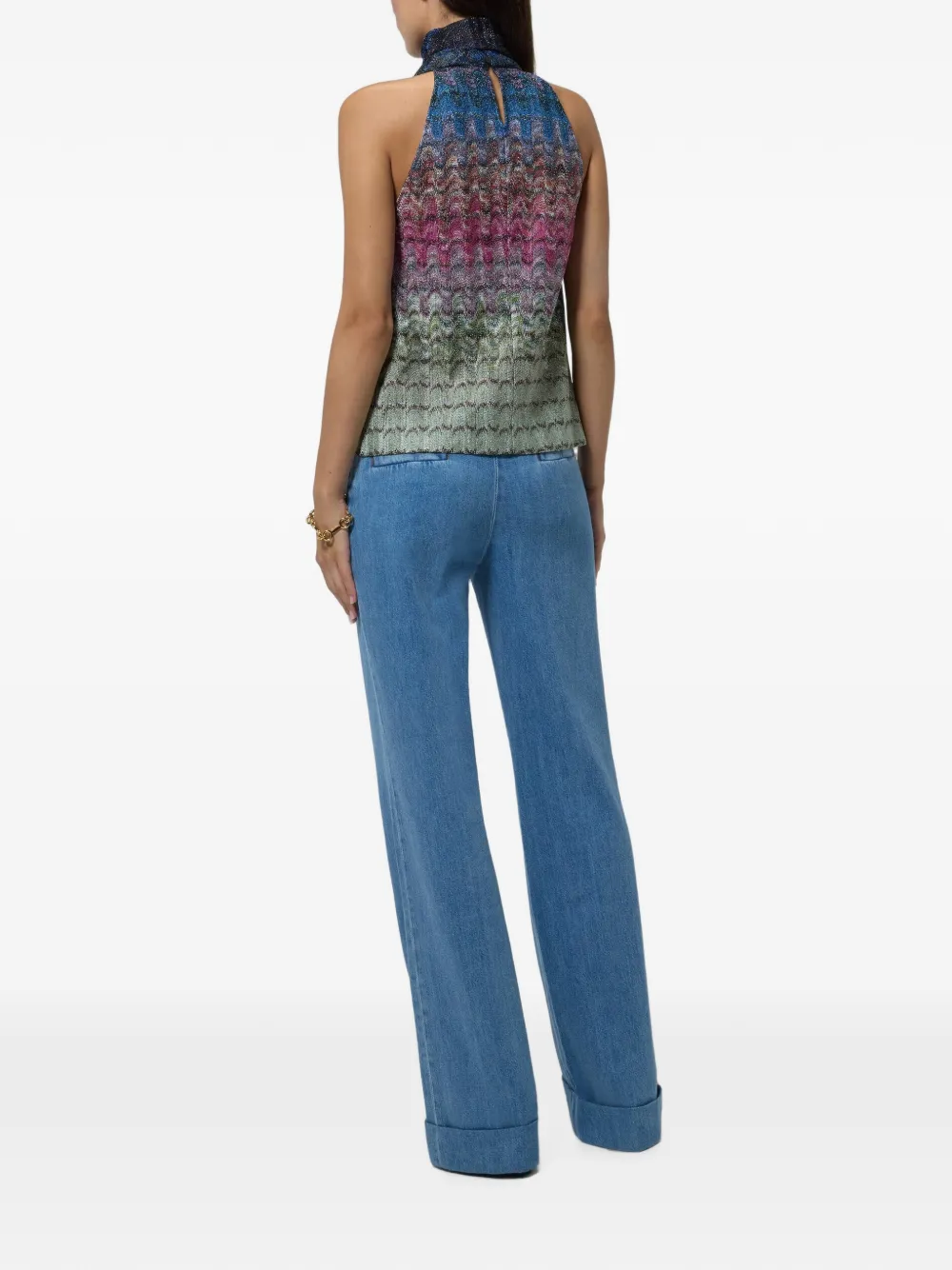 Missoni Top met iriserend caleidoscopisch patroon Blauw