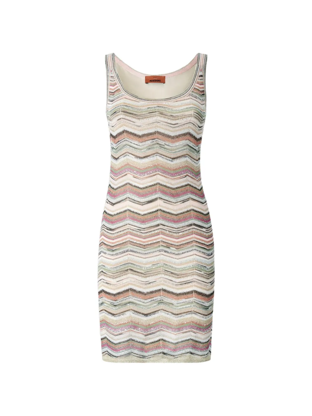 Missoni Zigzag-knit scoop-neck dress - Toni neutri