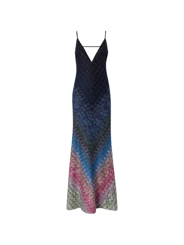 Missoni zigzag-knit open-back Dress | Blue
