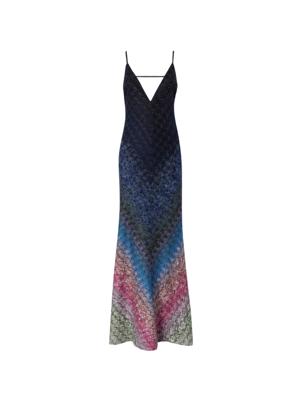 Missoni Jurk met open rug en zigzagpatroon Blauw
