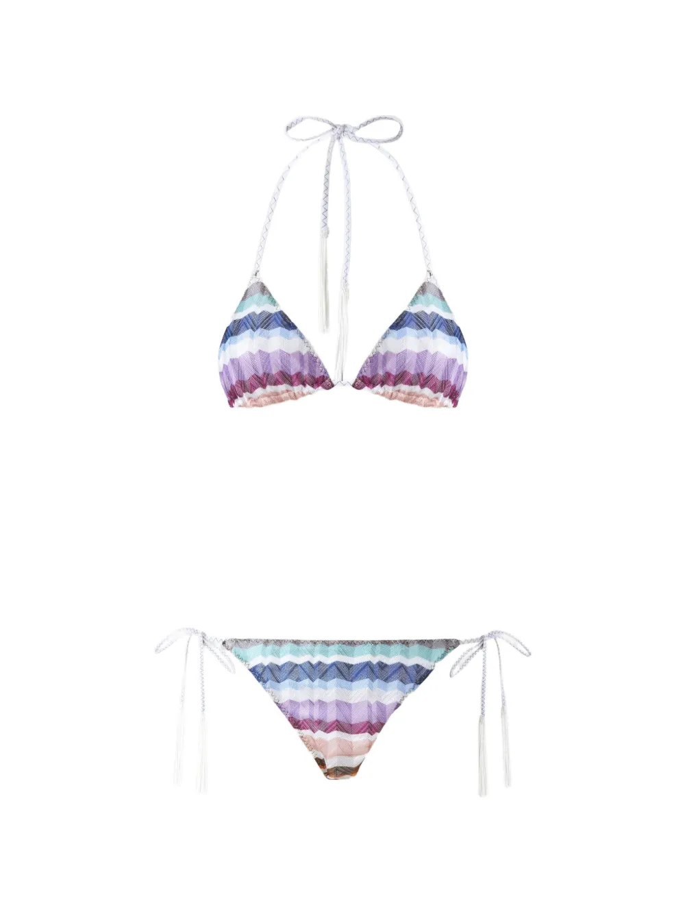 Missoni Zigzag-knit tassel-detail bikini - White