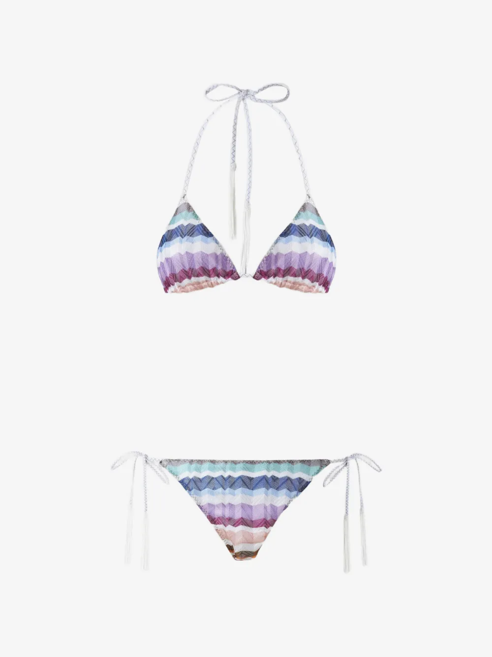 Missoni Zigzag-knit tassel-detail bikini | White | Image 1