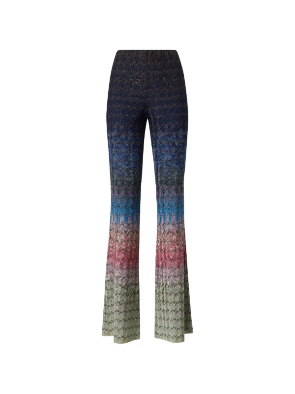 Missoni Dégradé Lamé Flare Trousers in Blue