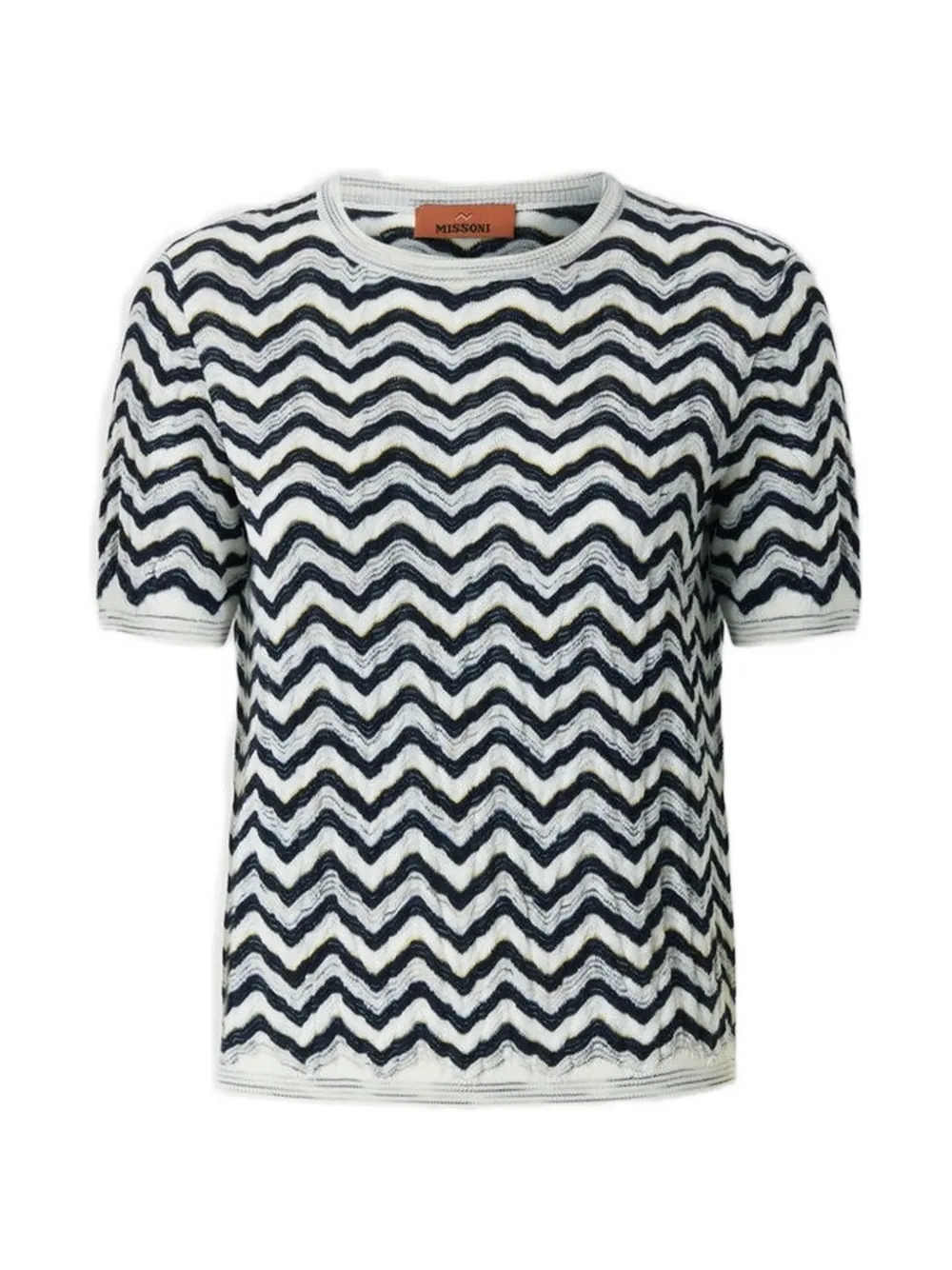 Missoni Trui met korte mouwen en zigzagpatroon Blauw