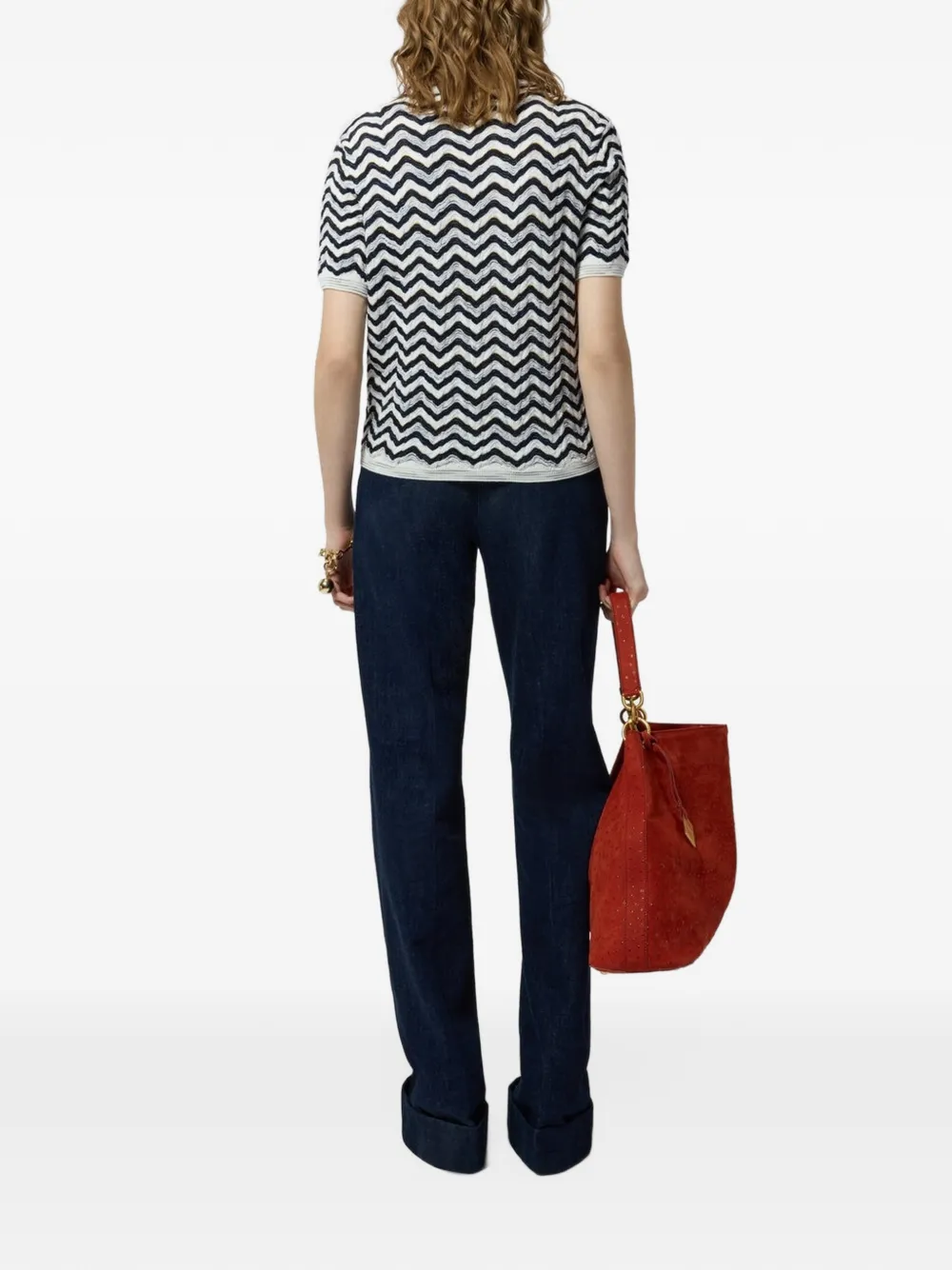 Missoni Trui met korte mouwen en zigzagpatroon Blauw