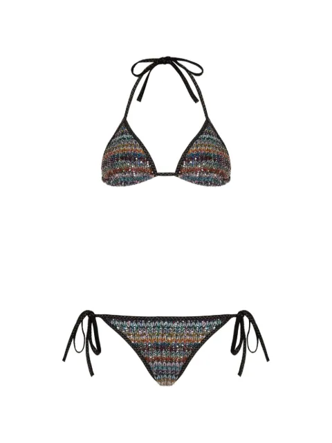 Missoni zigzag-knit sequin-embellished bikini