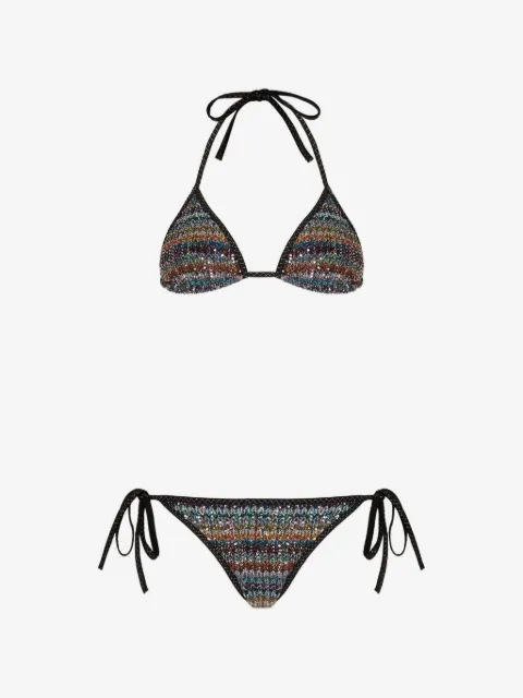 Missoni zigzag-knit sequin-embellished bikini