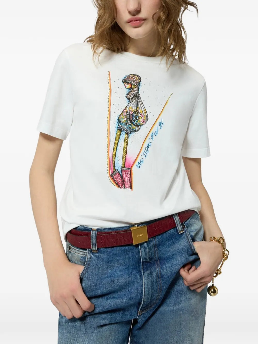Missoni T-shirt met print Wit