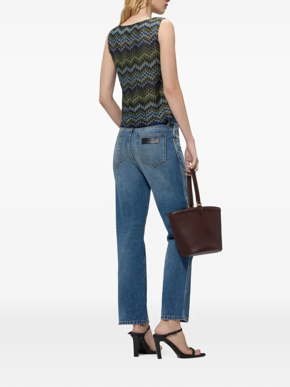 Missoni Mouwloze viscose top met slangenpatroon Blauw
