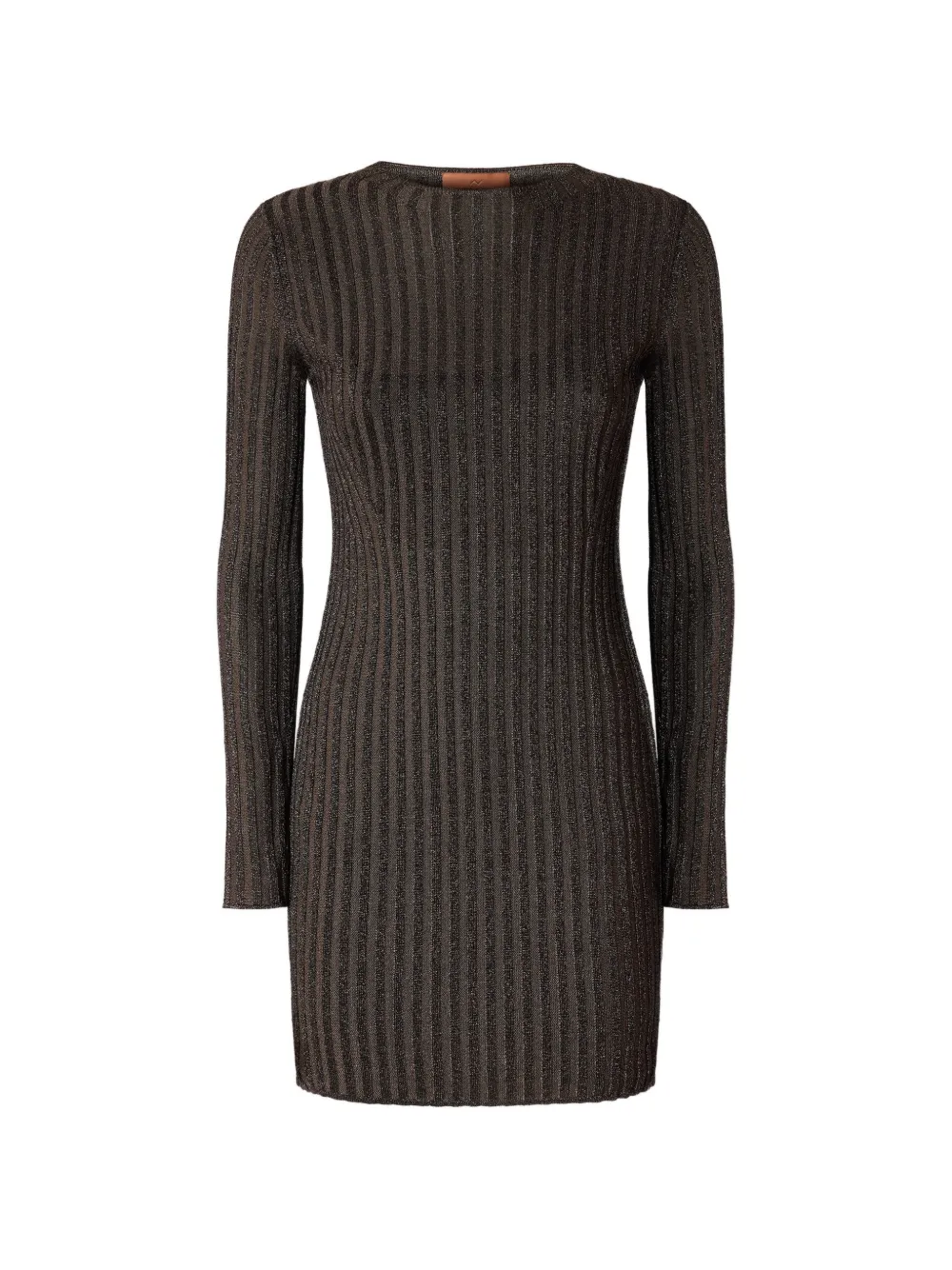 Missoni Geribbelde viscose lamé mini-jurk Bruin