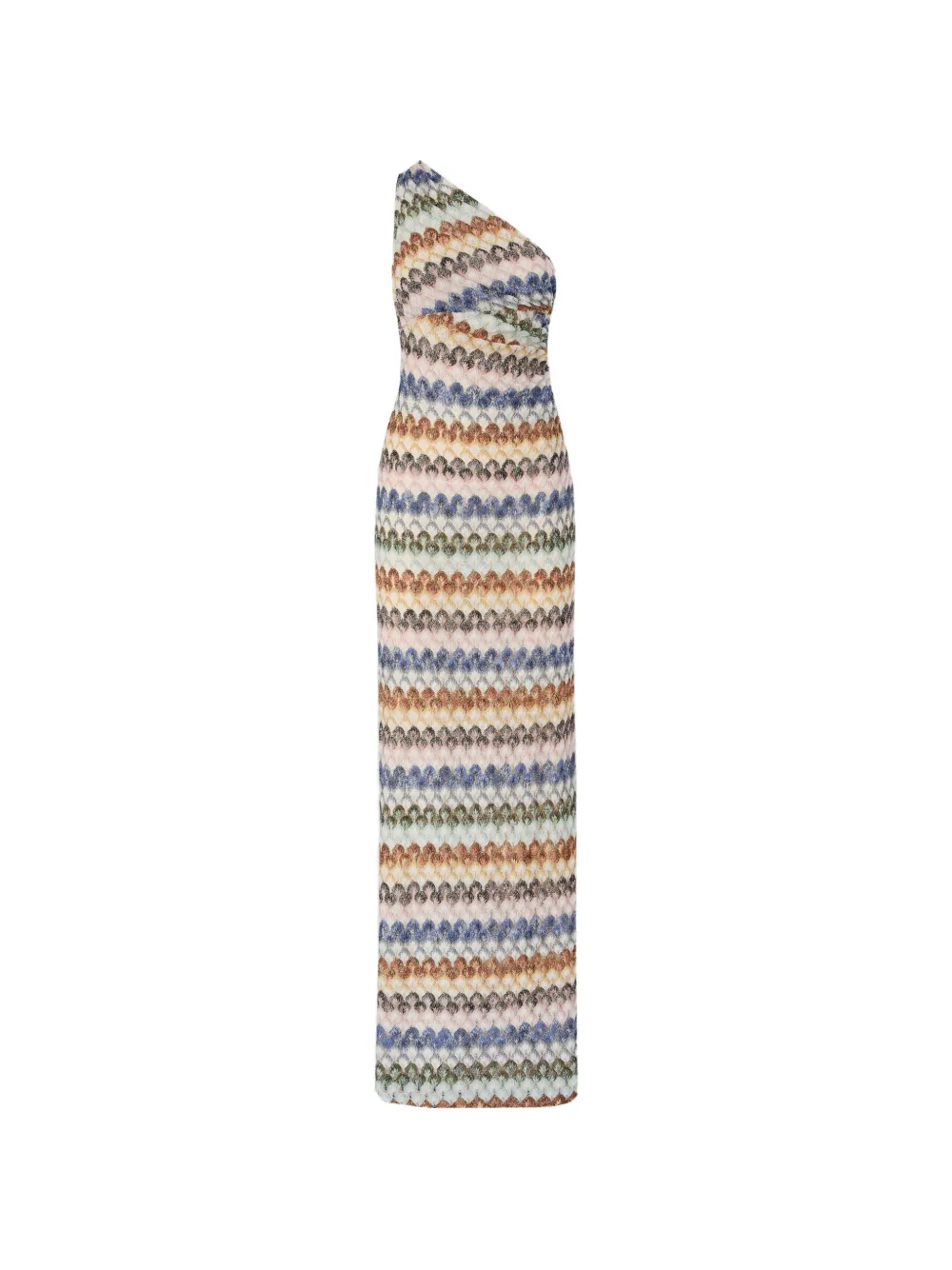 Missoni Abito monospalla con motivo a zigzag - Blu