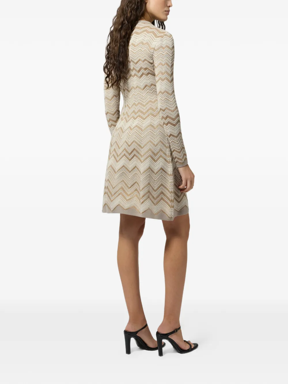 Missoni Jurk met zigzag patroon Beige
