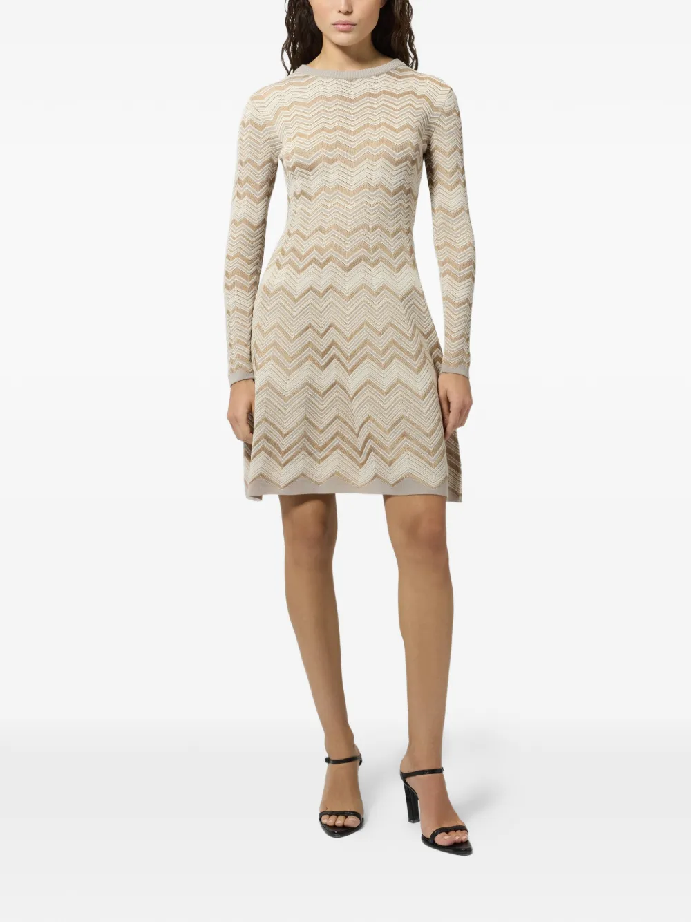Missoni Jurk met zigzag patroon Beige