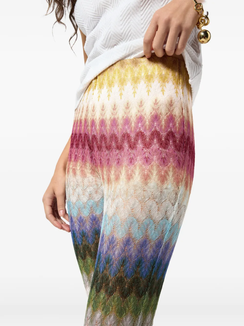 Missoni Flared broek met dégradé kant Beige