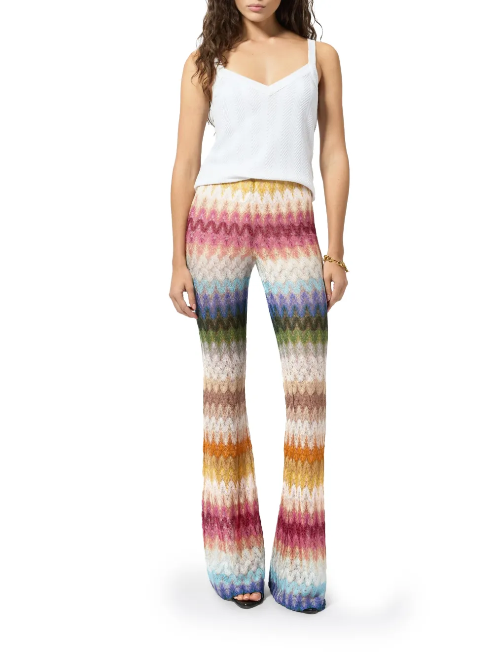 Missoni Flared broek met dégradé kant Beige