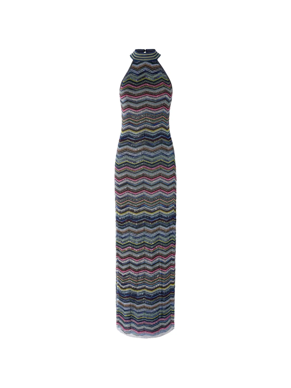 Missoni long dress with halterneck and sequins - Blu