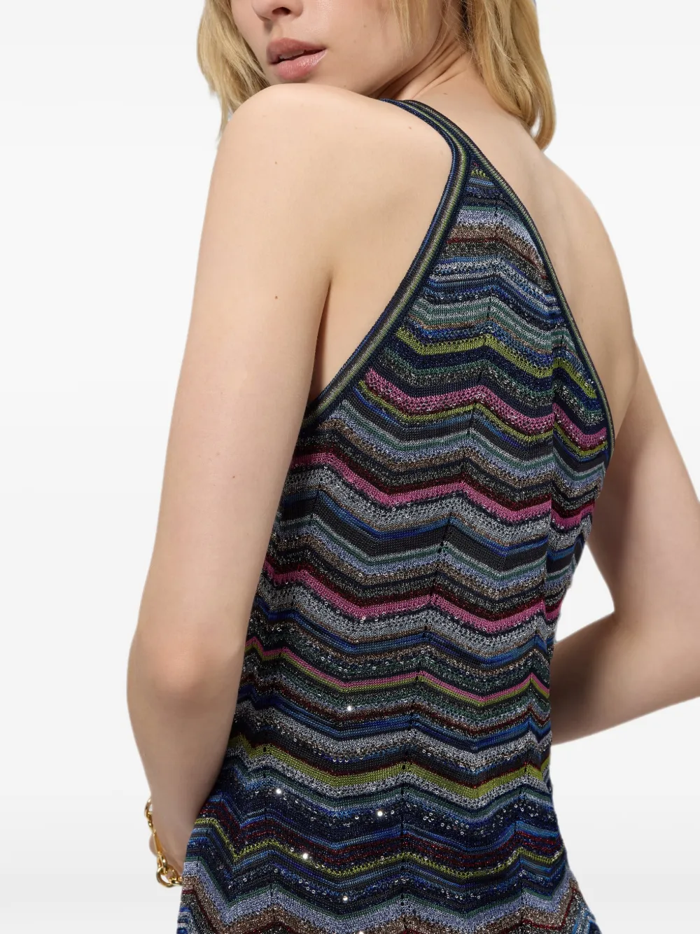 Missoni Asymmetrische maxi-jurk met pailletten Blauw