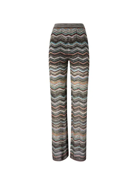 Missoni pantalones tejidos en zigzag bordados con lentejuelas