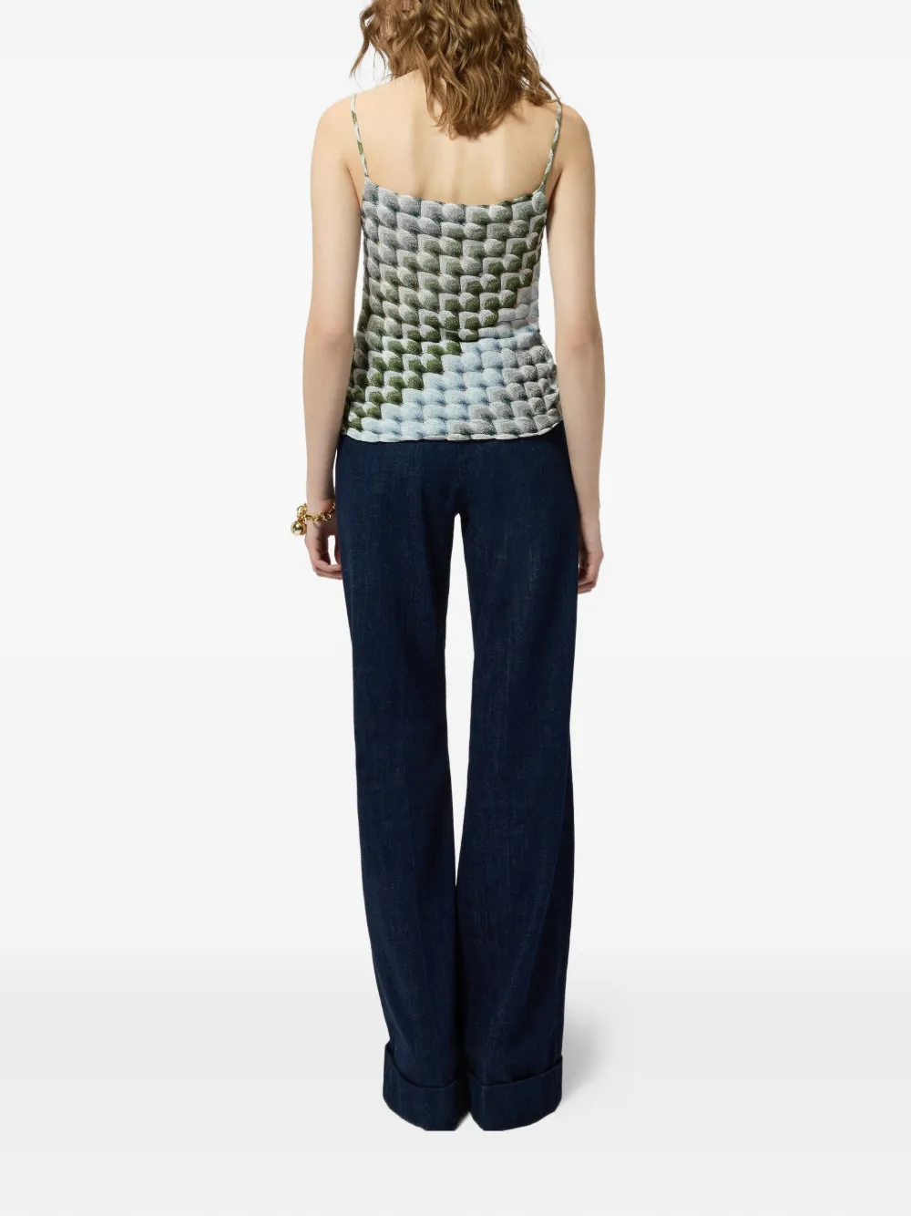 Missoni Top met kanten patroon en gedrapeerde halslijn Groen