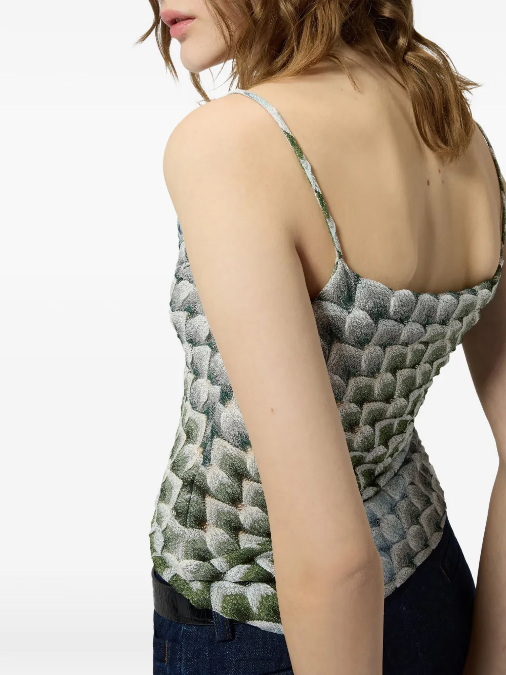 Missoni Top met kanten patroon en gedrapeerde halslijn Groen