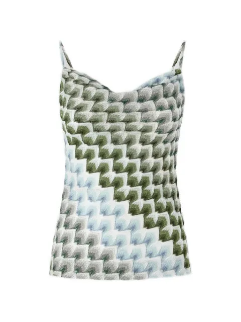 Missoni lace motif top with draped neckline