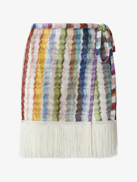 Missoni Zigzag fringe-trim skirt