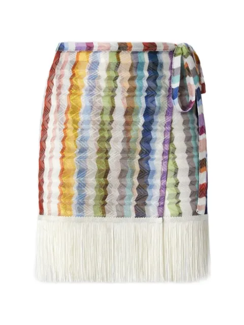 Missoni wrap mini skirt with fringes