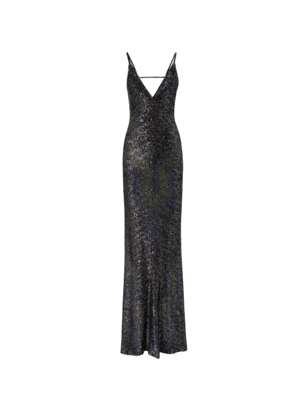 Missoni Long Dégradé Knit Dress with Sequins in Black
