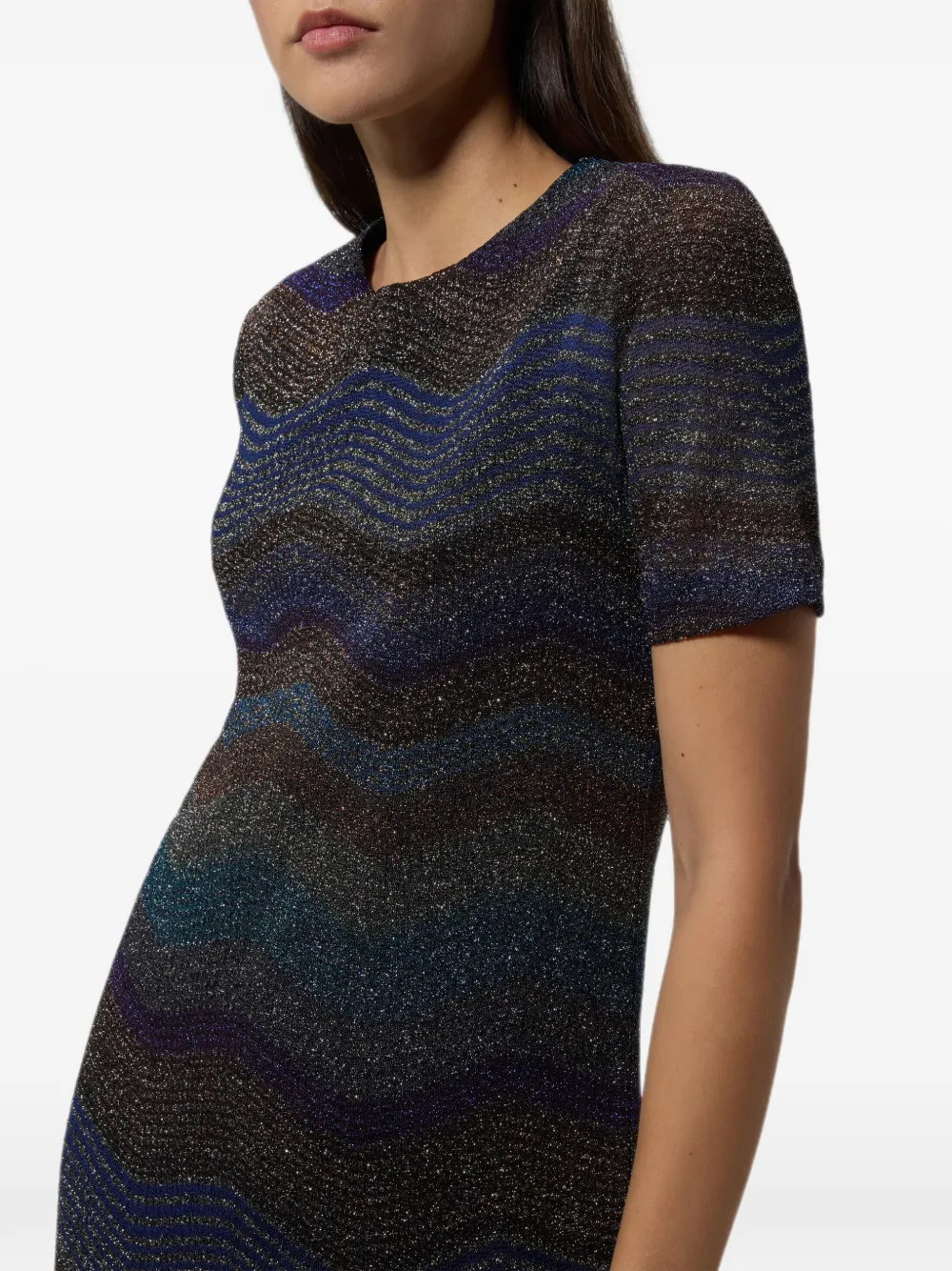 Missoni Mini-jurk met korte mouwen Blauw